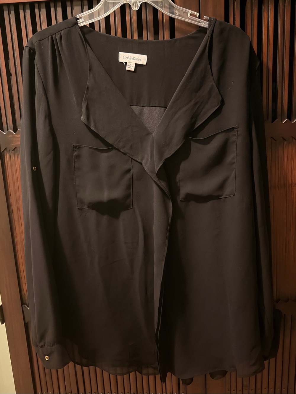Calvin Klein Black sheer blouse